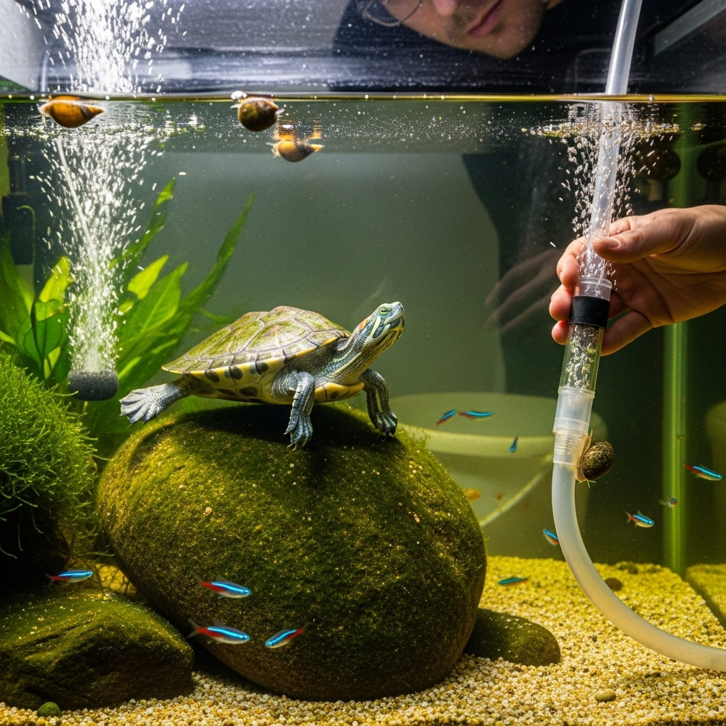 Як часто міняти воду в акваріумі з черепахою