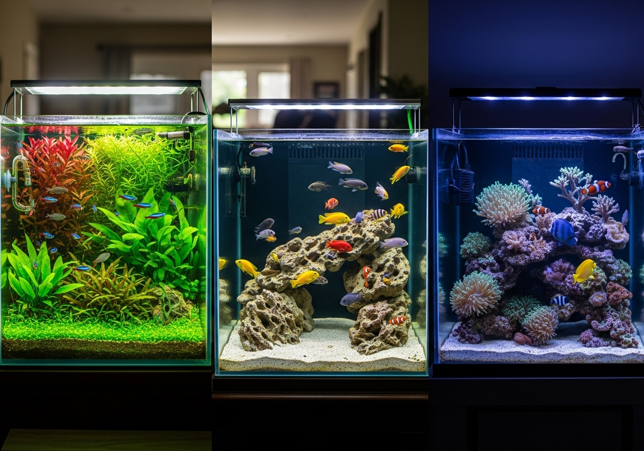 Як підібрати освітлення під тип акваріума