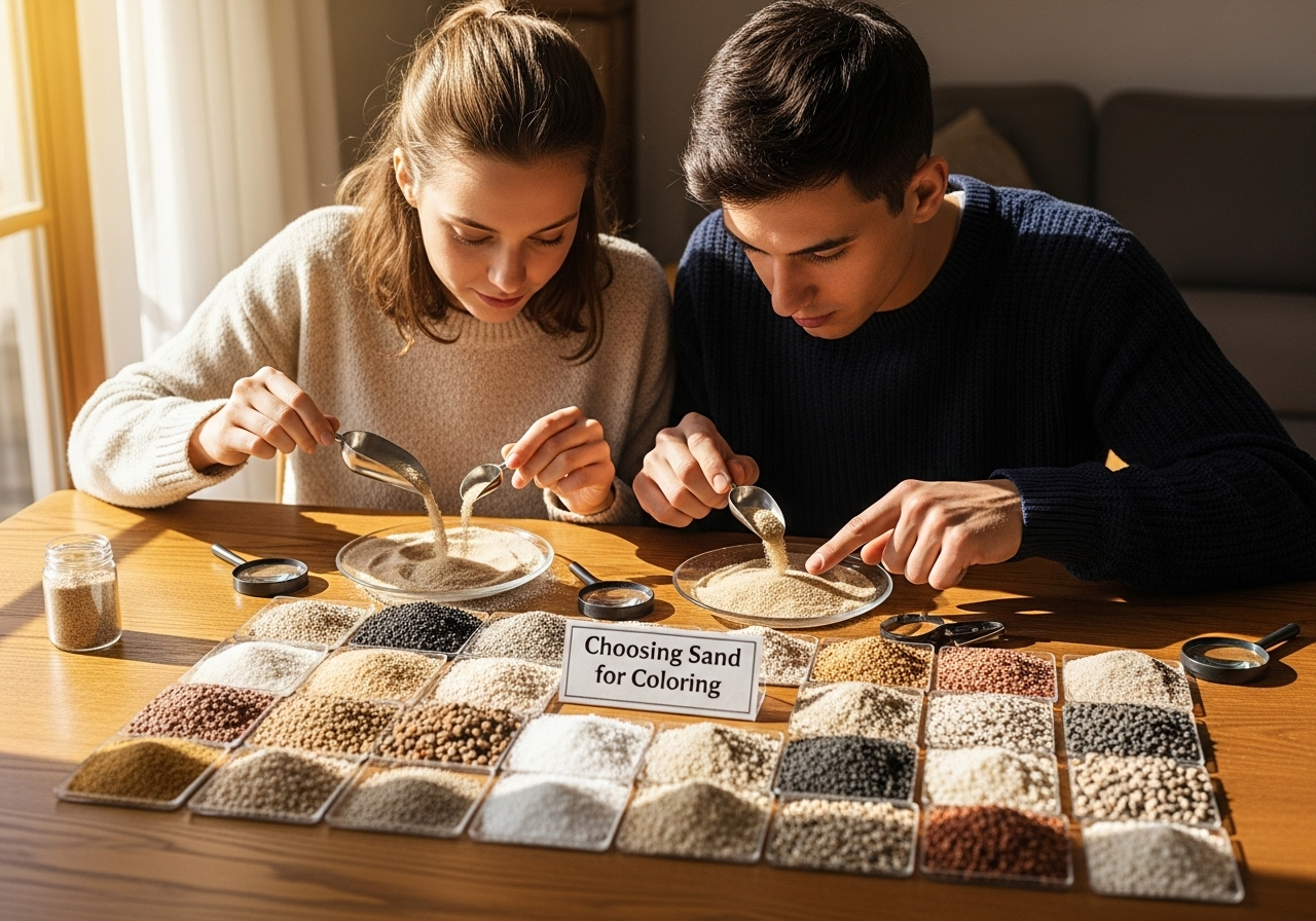 Выбор песка для окрашивания