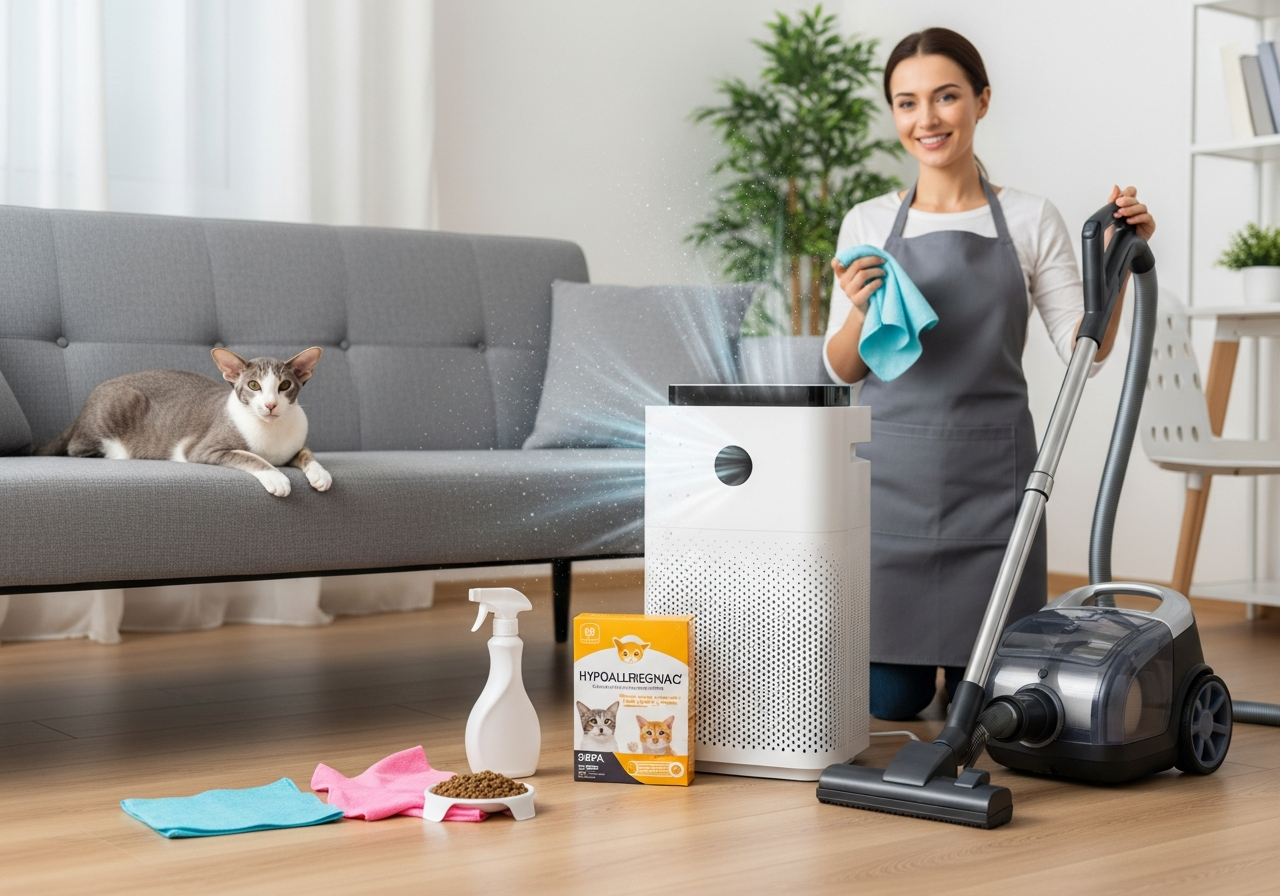 Як знизити алергенність кота в будинку?