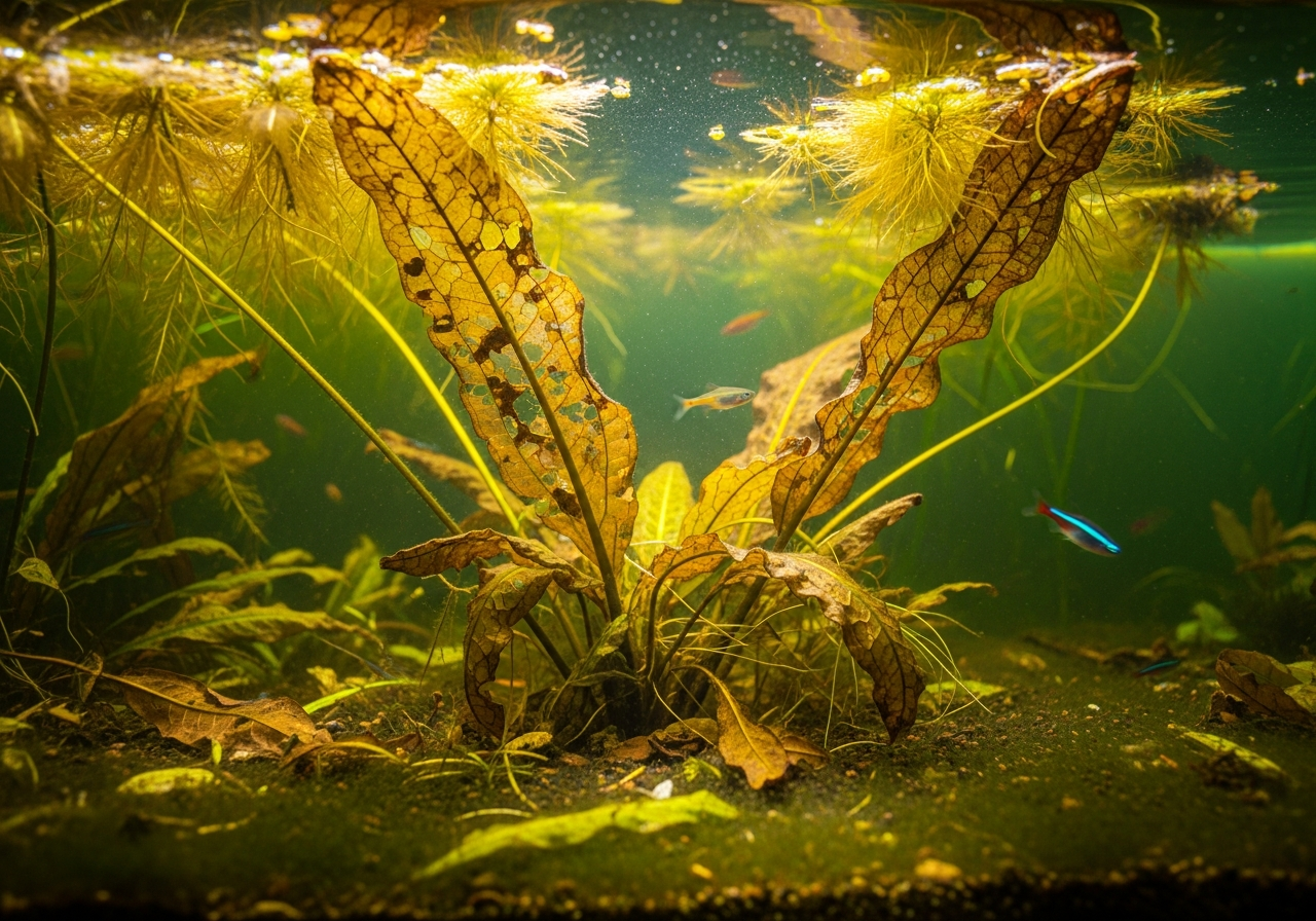 Гниють акваріумні рослини: причини, наслідки та рішення