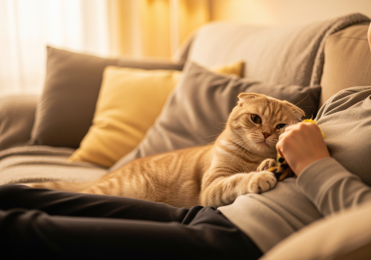 Характер та поведінка шотландського кота