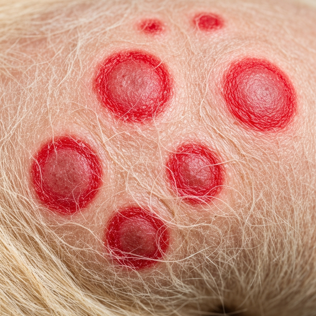 Основные симптомы лишая у собак